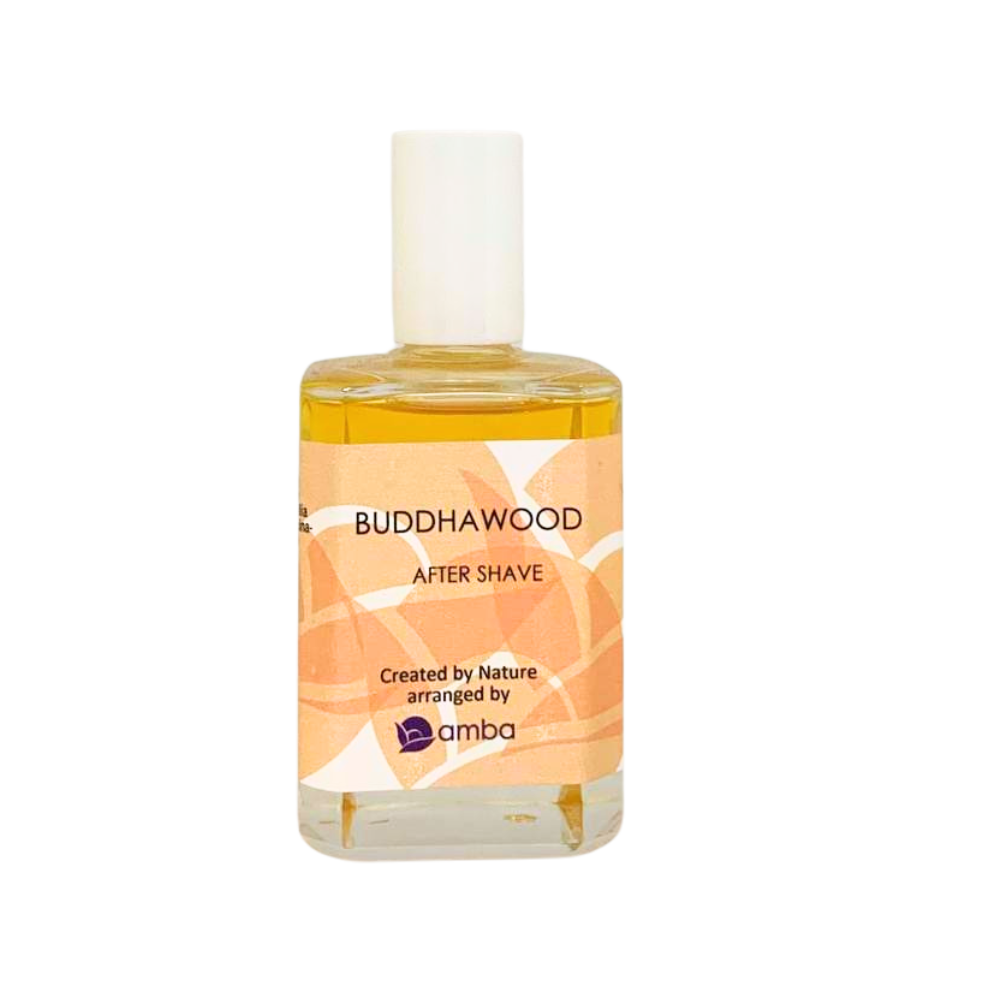 After Shave Buddhawood_Glasflasche_50ml_mit Etikett