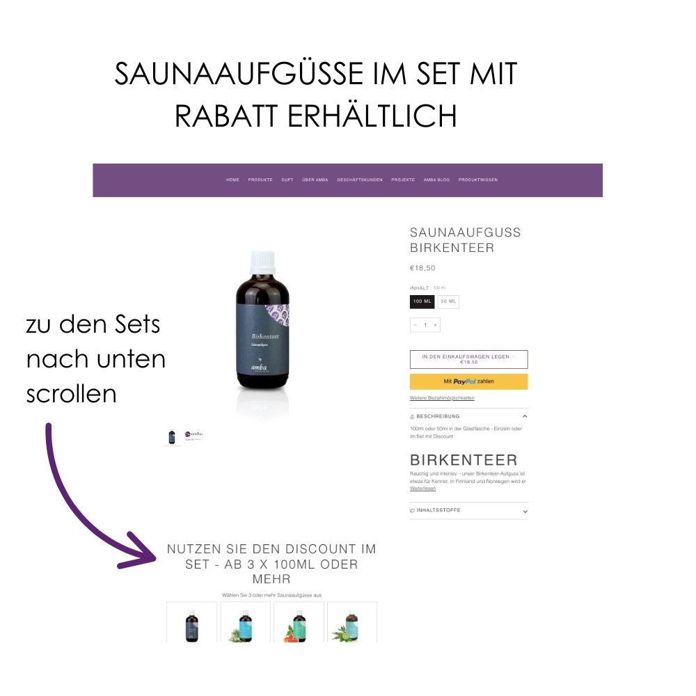 Foto Erklärung Saunaaufguss-Set bestellen