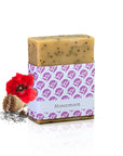 amba Honeymoonseife mit Banderole und Mohnblüte