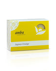 amba Ingwer-Orange Pflanzenölseife in Schachtel von der Seite