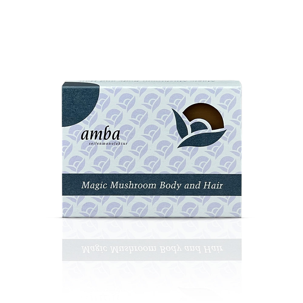 amba Magic Mushroom Seife in Schachtel von vorne