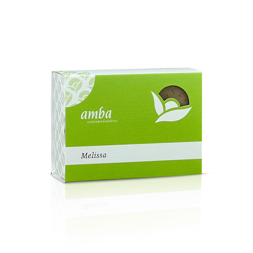 amba Melissa Seife in Schachtel von der Seite
