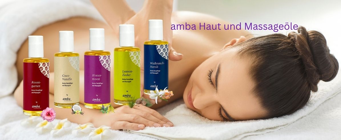 amba Hautöle und eine Frau die massiert wird