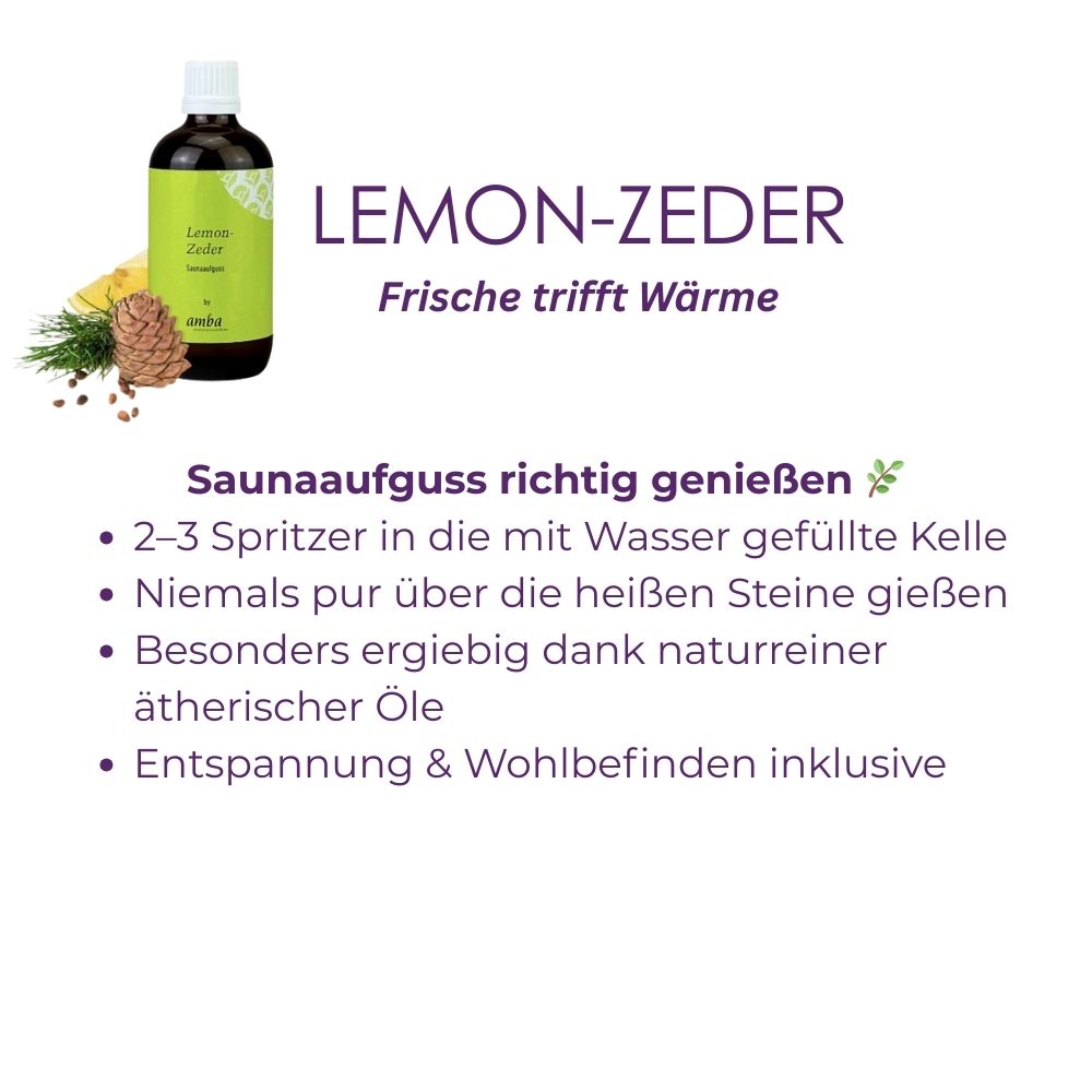 Text zur Anwendung von Lemon-Zeder Saunaaufguss