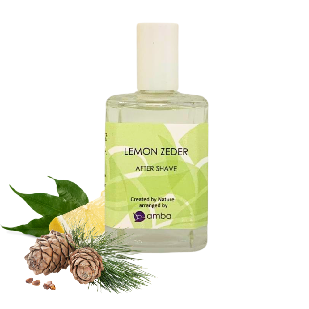 After Shave_Lemon Zeder_50ml Glasflasche mit Etikett