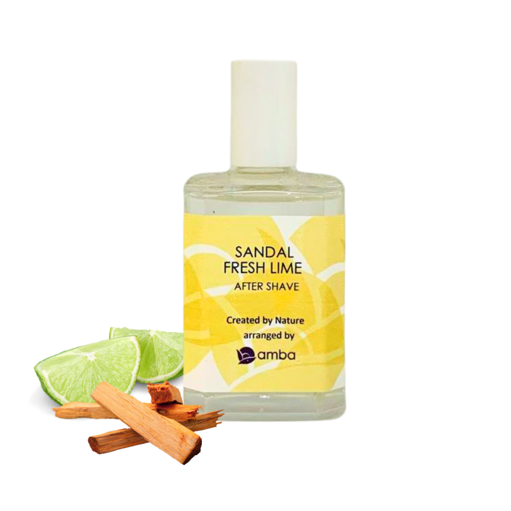 After Shave 50 ml Flasche mit Etikett_Sandal Fresh Lime 