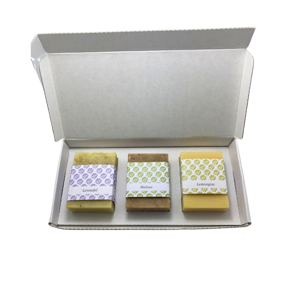 Wohlfühlwirbel 3er Seifenset mit Schachtel