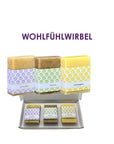 Wohlfühlwirbel 3er Seifenset mit und ohne Schachtel